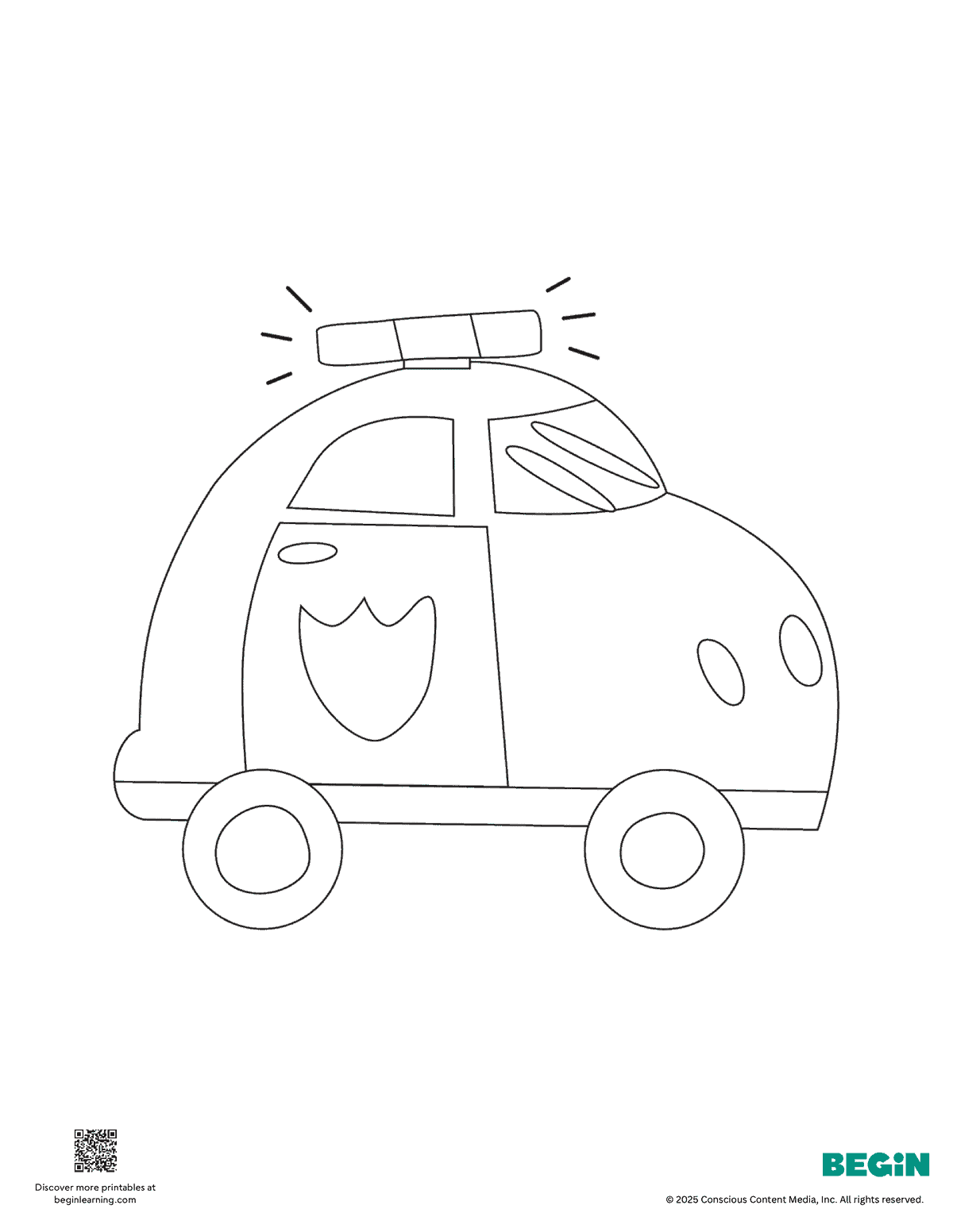 Police Car Coloring Page