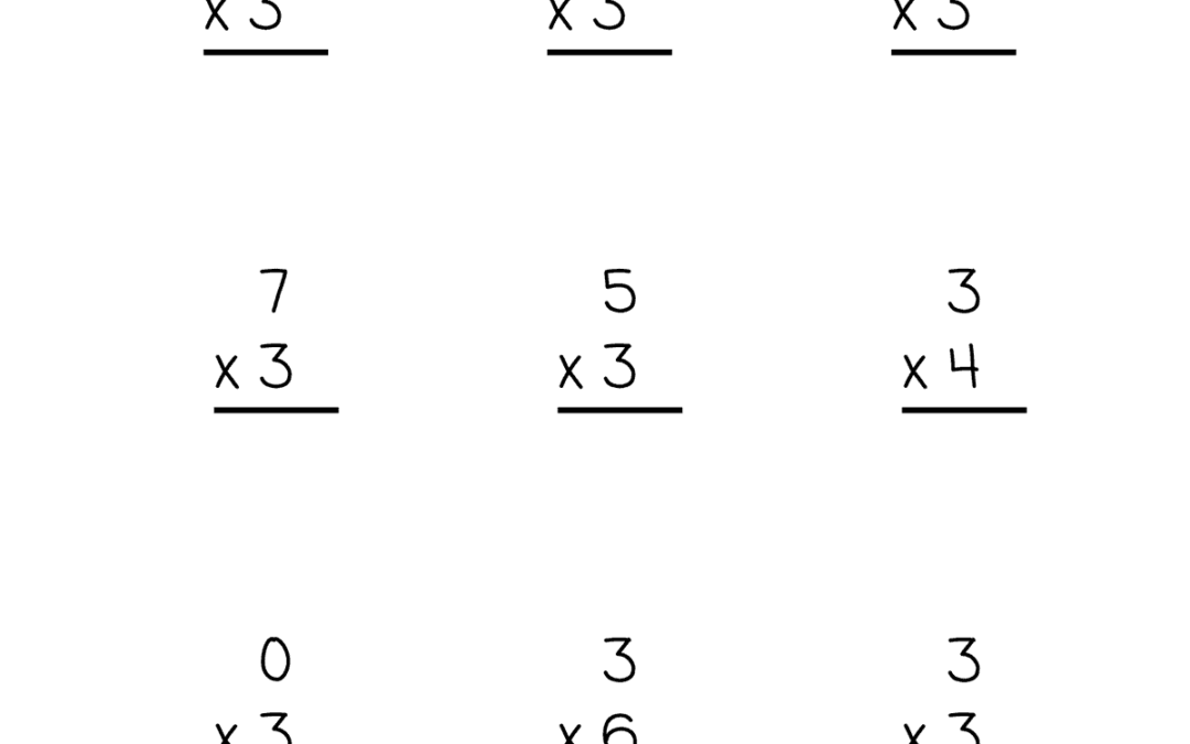 Free Printable Multiplication by 3 Worksheets