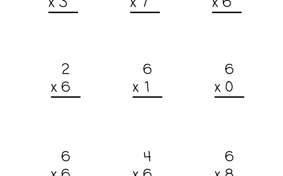 Free Printable Multiplication by 6 Worksheets