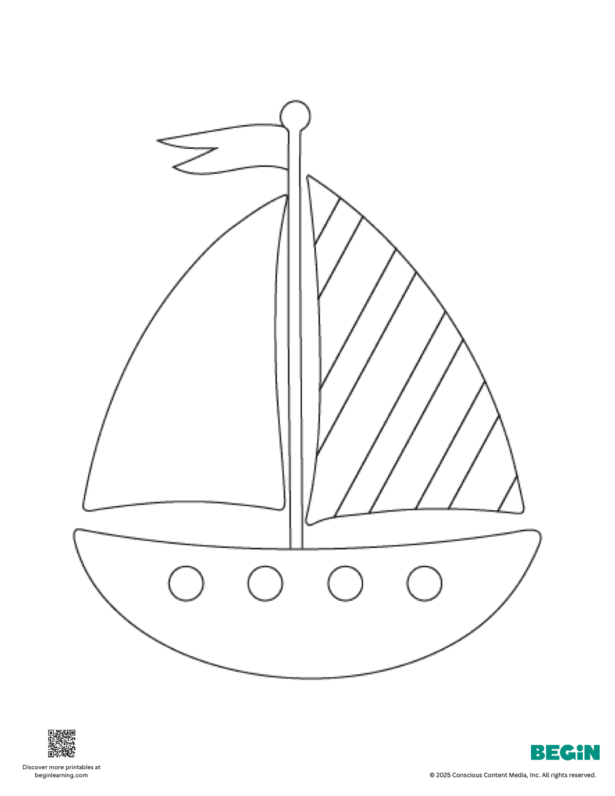 Free Printable Sailboat Coloring Page