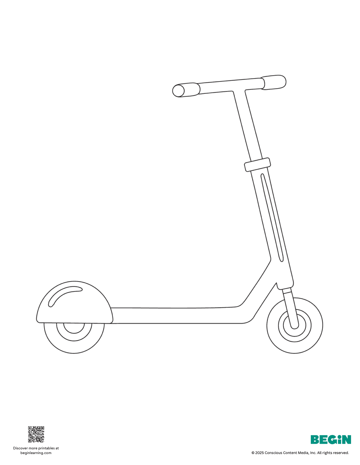 Free Printable Scooter Coloring Page