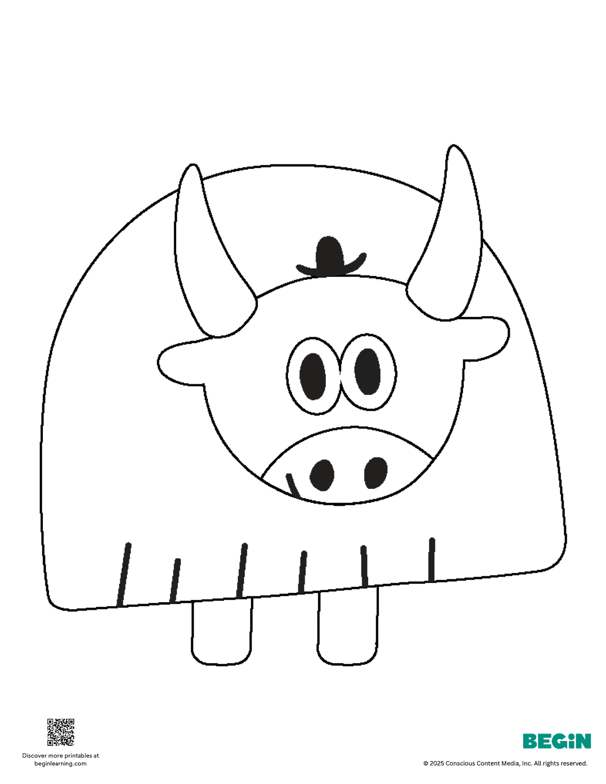 Free Printable Yak Coloring Page
